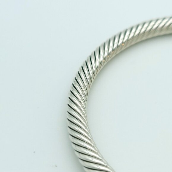 DAVID YURMAN 5mm Cable Classic Bracelet w/ 14k Gold in Sterling Silver 7 inch - Picture 8 of 9